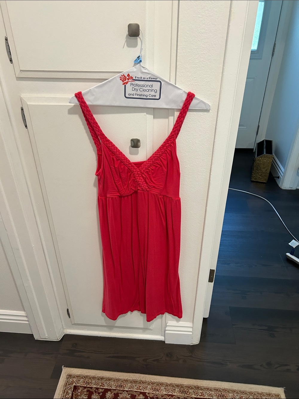 Braided-Strap Red Mini Dress - Sleeveless Summer Dress